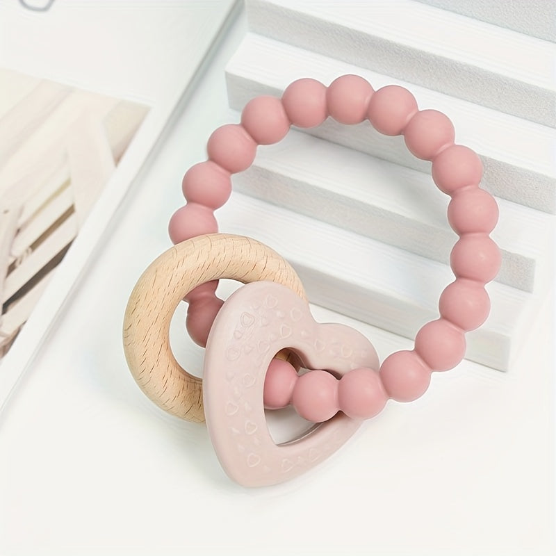 Dusty Rose Baby Teething Toys - Safe BPA-Free Silicone Teethers for Infants 0-24 Months - Designed for Soothing Sucking Needs