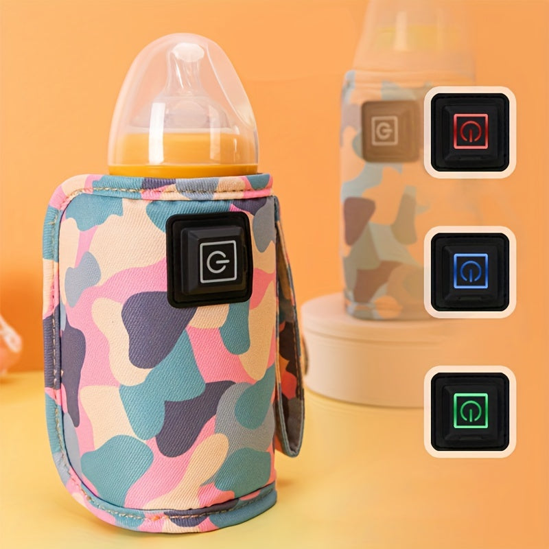 Portable USB bottle warmer for travel, camping, and outdoor adventures. Great for keeping milk formula warm on the go. Can be used in the car, stroller, or at home. The insulated bag keeps bottles warm for nursing. Makes a perfect Easter gift for