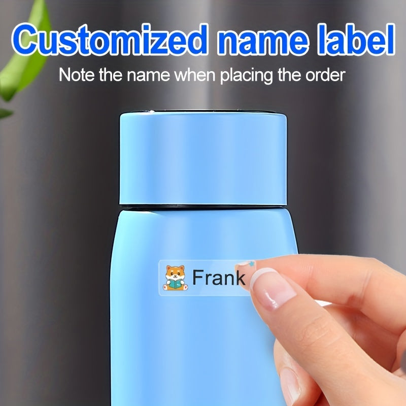 Personalize your water bottles with waterproof, transparent cartoon-themed stickers perfect for school or office use.