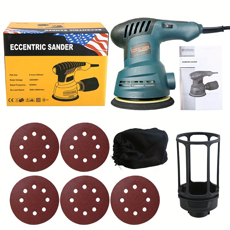 1 set includes sandpaper, speed control polishing machine, paint wall putty polisher, and woodworking wood furniture flat sanding electric machine.