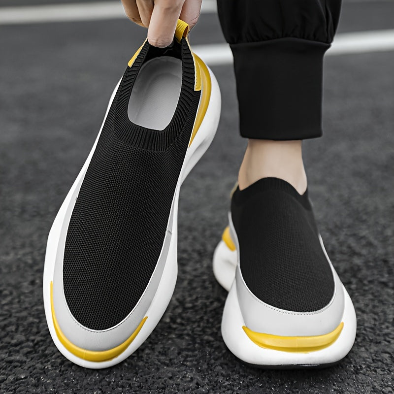 Men's slip on shock absorption platform shoes for comfy outdoor walking and traveling.