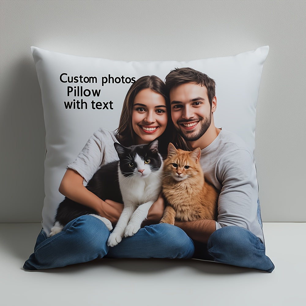 Get a personalized pillowcase featuring your favorite pictures and text, perfect for Valentine's Day, weddings, anniversaries, or as a special homemade holiday gift. This single-sided printed pillowcase measures 45.72 x 45.72 cm and does not include a