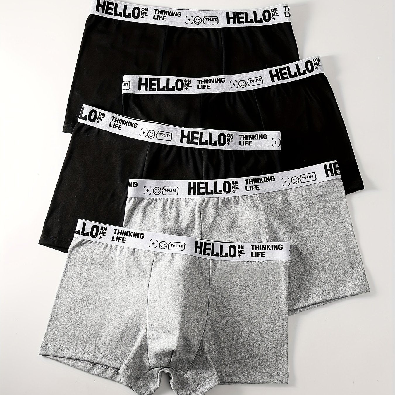 Men's boxer briefs in mixed colors, breathable and comfy for daily wear.