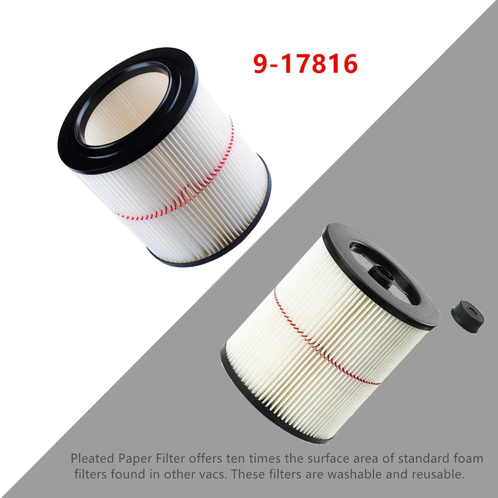 Craftsman Wet/Dry Vacuums Post-1988 1 Piece Reusable HEPA Cartridge Filter 9-17816, Compatible with Current Models, 18.93 L & Up - Red Stripe General Purpose Vacuum Filter