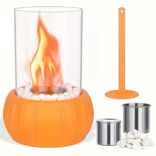 Beautiful Pumpkin-Shaped Alcohol Tabletop Fireplace - Perfect for Creating a Cozy Christmas or Valentine's Day Atmosphere, Can be Used Indoors or Outdoors, Does Not Need Electricity, Great for Christmas Celebrations.