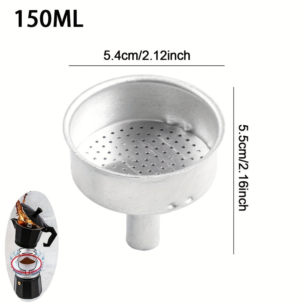 Reusable Coffee Dripper Funnel for Espresso Machines - Modern Aluminum Mocha Pot, 150/300/600ml Capacity, Manual Operation, Ideal for Home & Restaurant Brewing