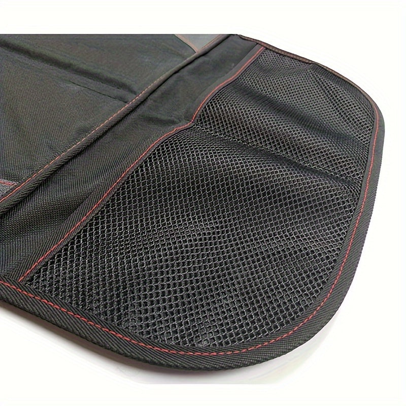 Large Size Car Seat Protector made of 600D Fabric with Thick Padding and Storage Pockets for Seat Protection and Adaptability.