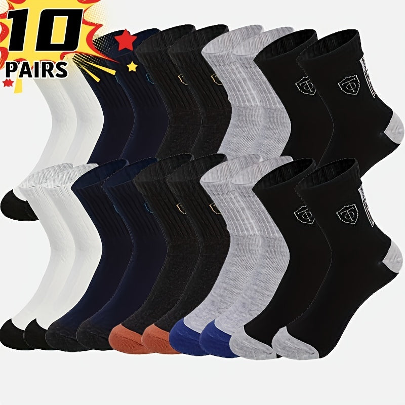 Men's mid-calf socks designed for comfort and breathability, suitable for outdoor leisure and sports, perfect for daily business wear in all seasons.