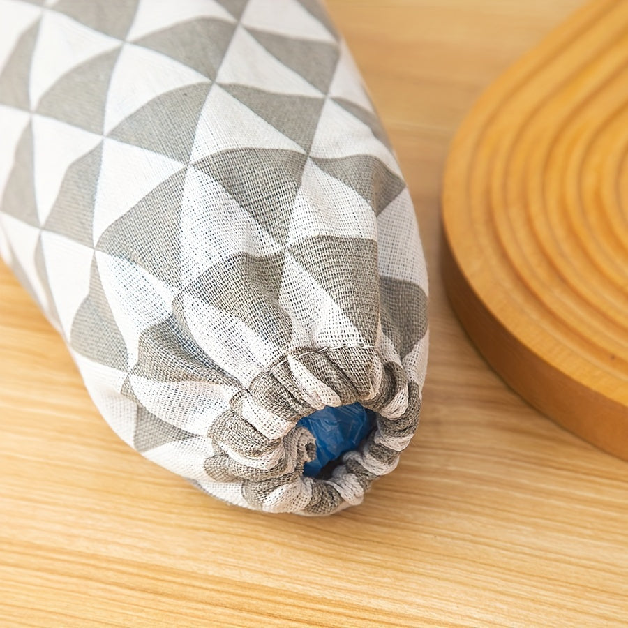 Versatile Hanging Storage Bag with Geometric Pattern for Simple Kitchen Wall Mounting