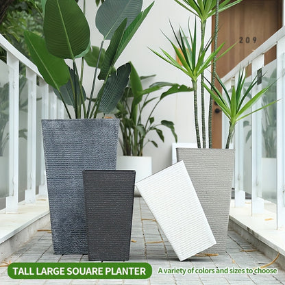 Large tall planter for outdoor or indoor use.