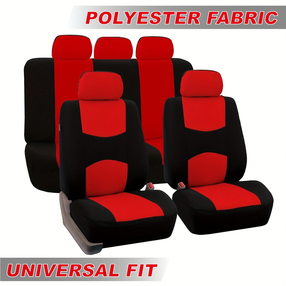 Polyester car seat cover set for 5 seats cars.