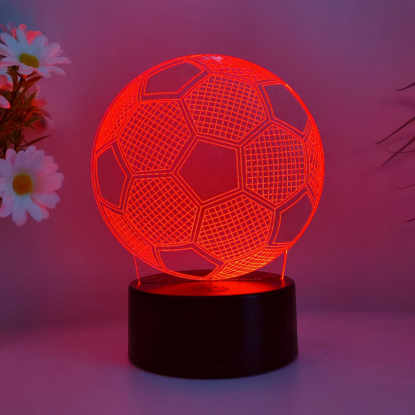 3D LED night light for football fans, great gift for sports lovers. USB powered, touch control, ideal for special occasions.