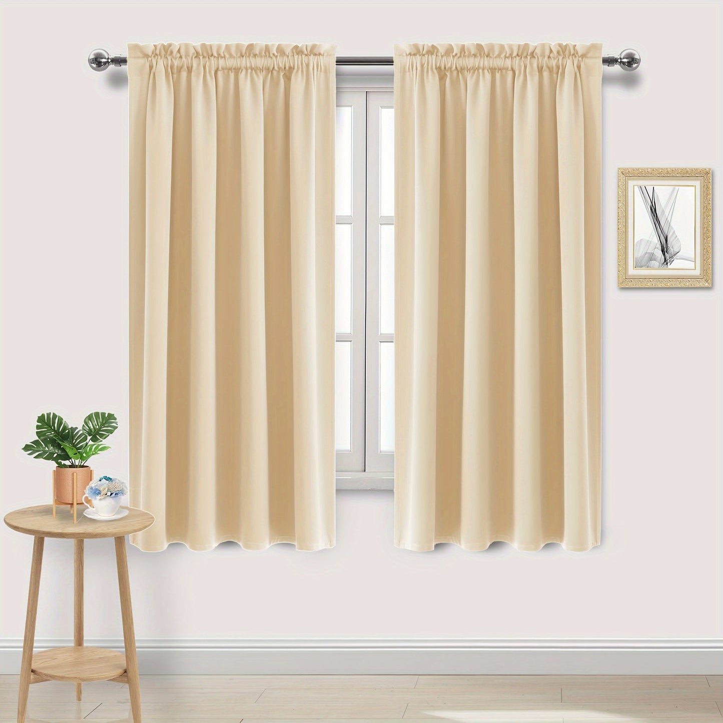 Blackout Curtains with Rod Pocket for Bedroom, Blocks UV Light and Darkens Rooms, Ideal for Living Room, Office, and Home Decor