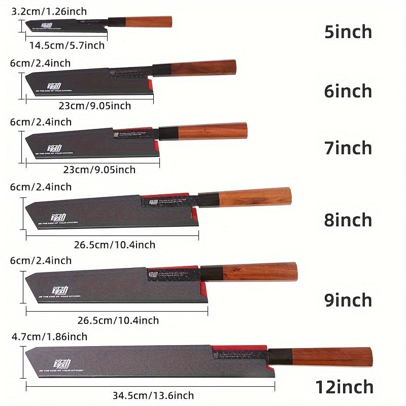 Discover the FINDKING Brand 4-12 Piece Knife Edge Guard Set in a Universal Black PP Plastic Sheath. This Non-Toxic knife protector ensures safe and convenient storage for your Chef Kitchen Knives.