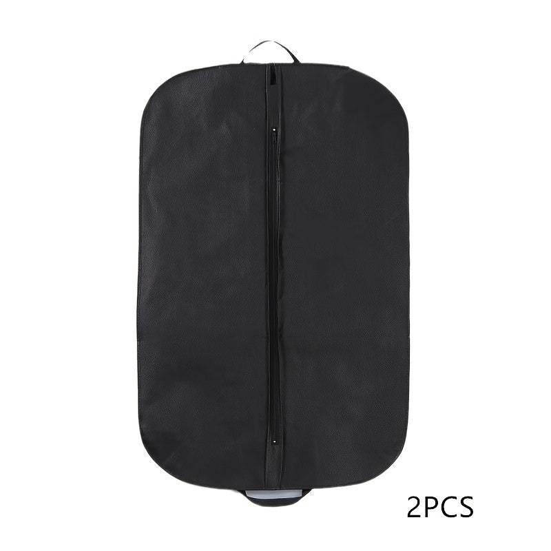 Black Hanging Garment Bag with Zipper, Fabric Suitcase for Clothes, Hanging Wardrobe Organizer - Ideal Home & Kitchen Storage Solution