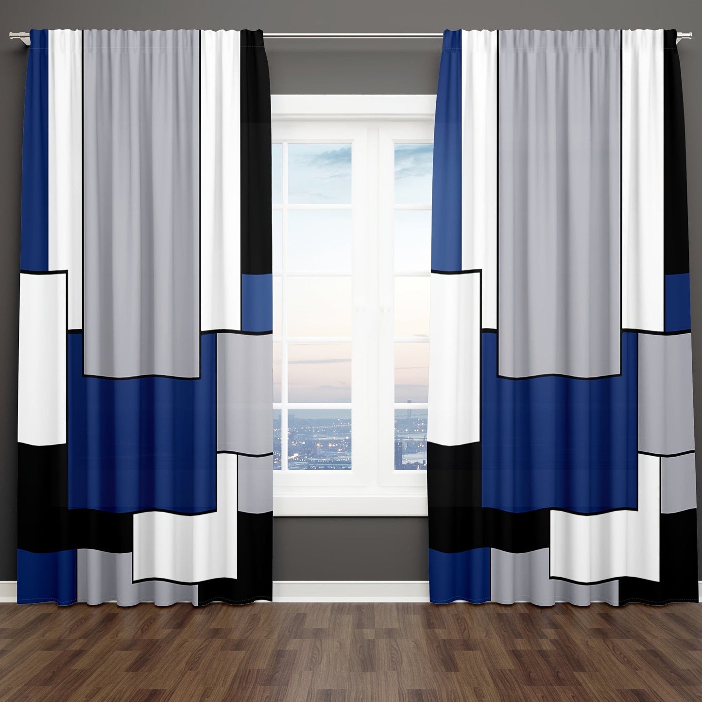 Set of 2 Plaid Pattern Curtains, Stylish Window Drapes for Bedroom and Living Room, Perfect Home Decor