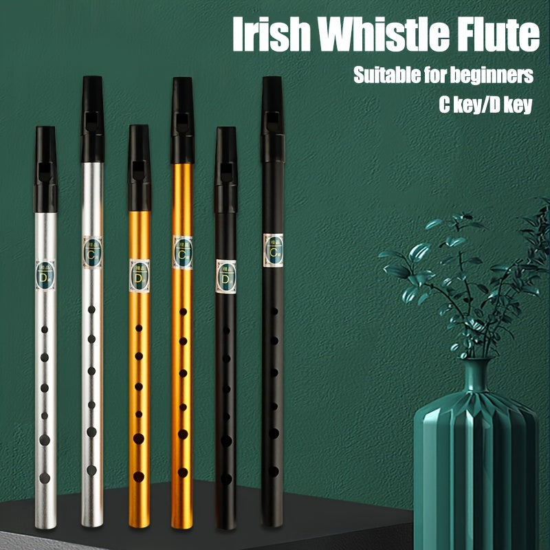 Irish flute in C/D key with 6 holes, tin construction