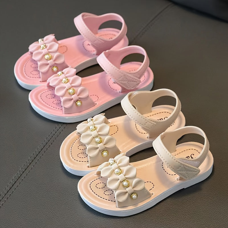 New in 2025: Girls' summer sandals with princess floral design, non-slip PVC sole, magic tape closure. For toddlers 1-5 years old. Perfect for beach days.