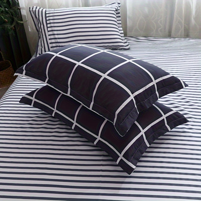 Soft and breathable Scandinavian-inspired geometric pillowcase, designed with deep pockets for all seasons. Stain resistant and perfect for adding a touch of Nordic charm to your bedroom, guest room, or dorm decor.