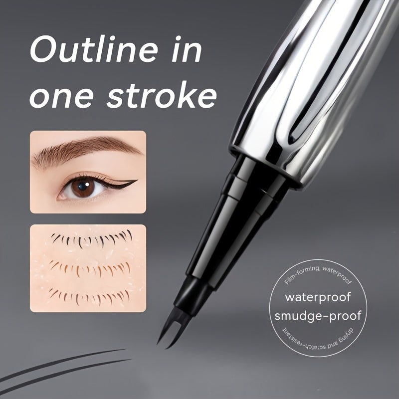 Dual-ended eyebrow pencil for all skin types, shapes quickly with natural, waterproof, and sweatproof finish.