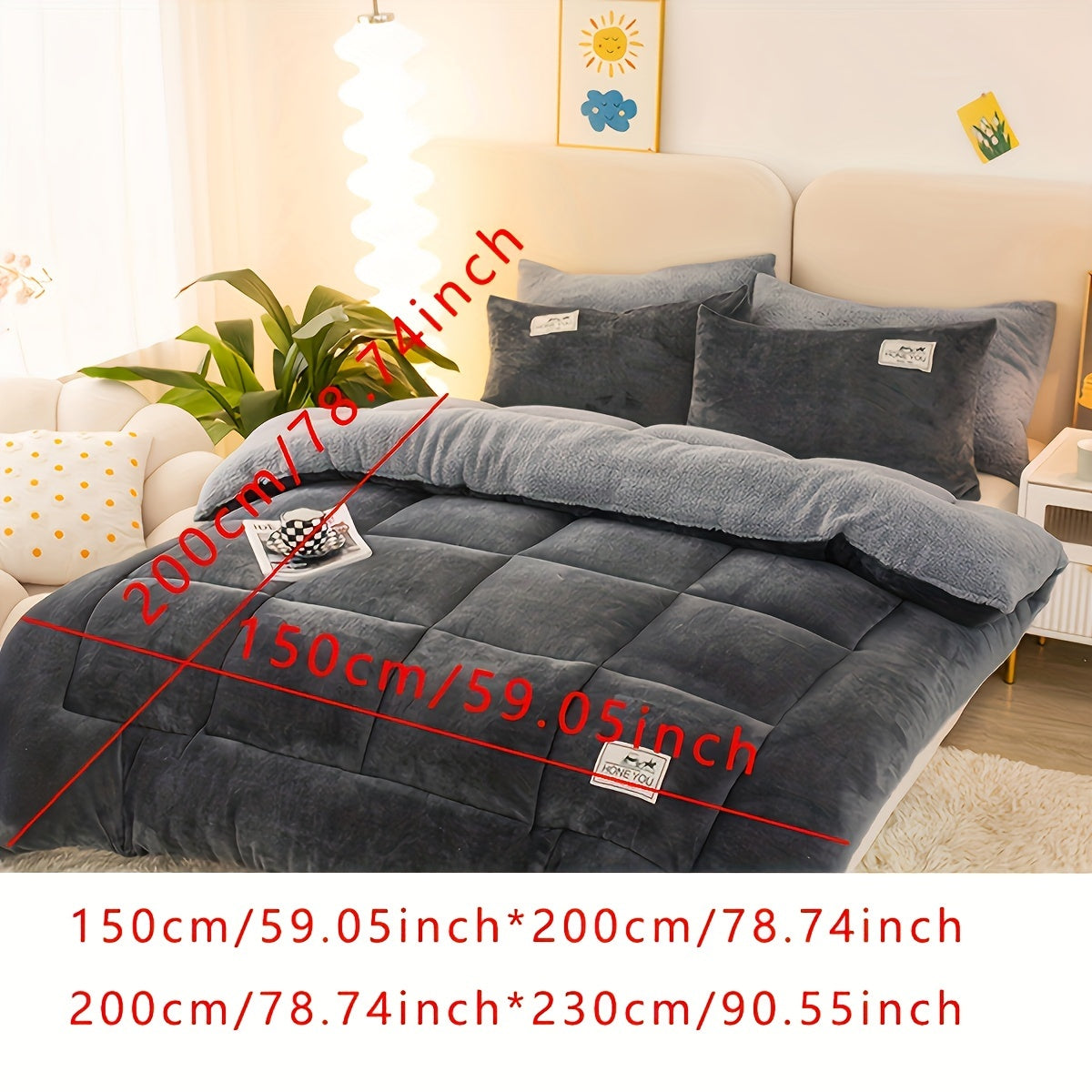 Ushbu qaytariladigan yostiqchada bir tomonda plush sut velvety non to'r dizayni va boshqa tomonda qulay 190Gsm og'ir sherpa fleece yostiq yadro mavjud. Polyesterdan tayyorlangan, bu yostiq mashinada yuvilishi mumkin va ta'minlaydi