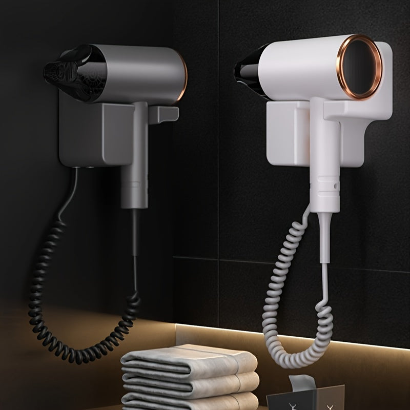 1200W Wall-Mounted Hair Dryer with High Wind Power, Ideal for Home and Hotel Use. Includes Hanging Rack/Nozzle, Non-Foldable Handle, Brush Motor, and 1.5m-3m Cord.