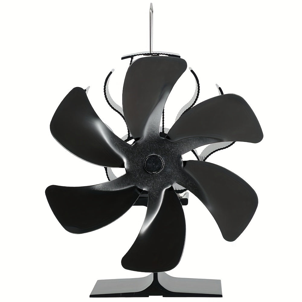 Essential for the fall and winter seasons, this non-electric wood stove fan features six blades to efficiently distribute heat from your wood/gas/log burner stove. A must-have accessory for your fireplace, this heat-powered fan will keep your home warm