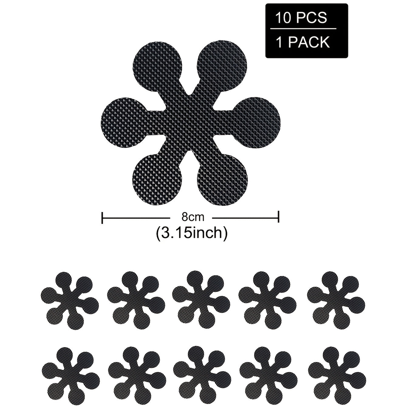 Set of 10 Non-slip Bathtub Stickers in Flower Shape, Perfect for Preventing Slips in Bathroom, Bathtub, Shower, and Stairs