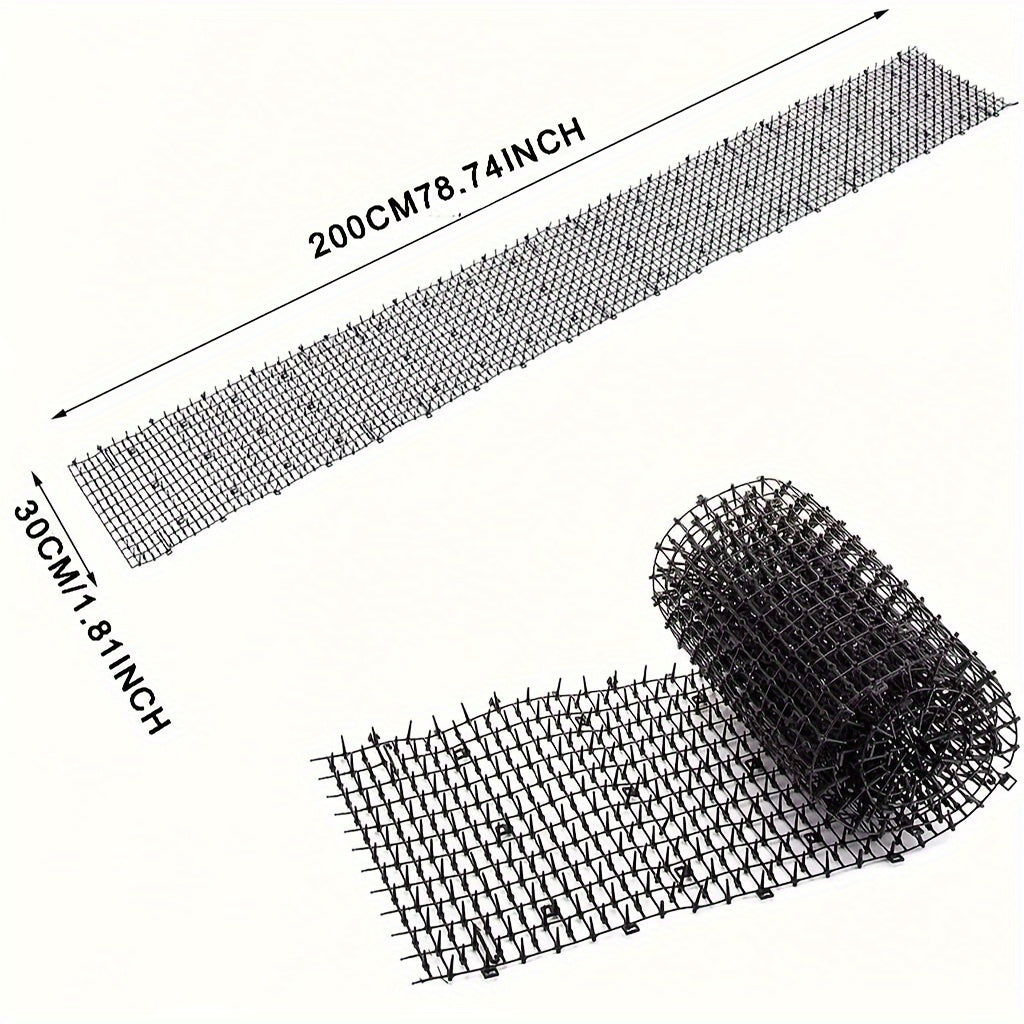1 piece 200cm x 30cm anti-cat thorn pad for repelling cats, with nails, rolls, netting and in vegetable gardens to prevent pet trampling.
