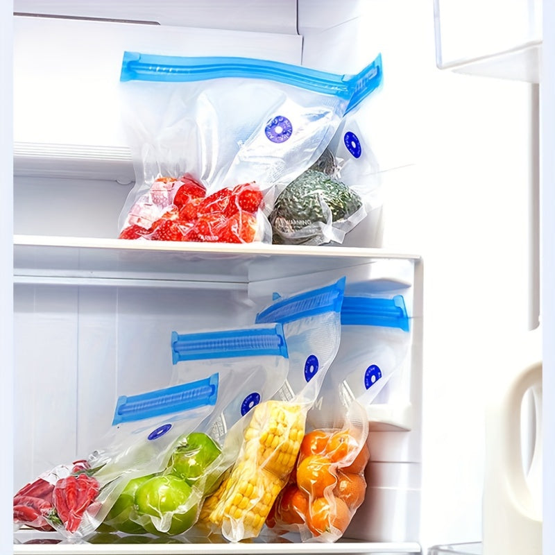 Keep your food fresh and extend its shelf life with these reusable food vacuum storage bags. Perfect for meal preparation or storage, these long-lasting vacuum sealed bags come in various sizes, including large, medium, and small. With a convenient