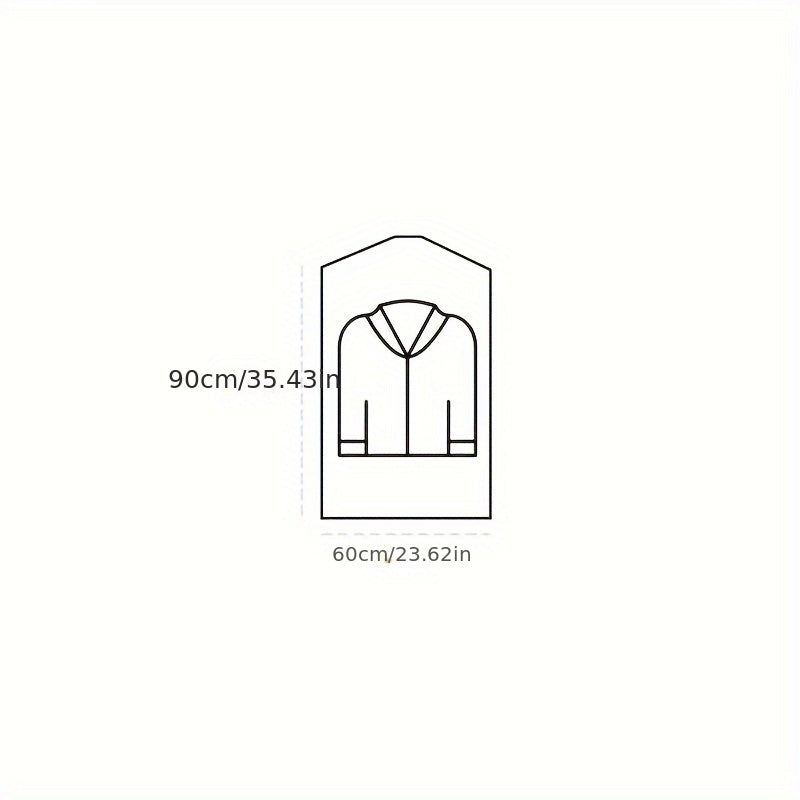 Transparent Suit Dust Bag Set of 10: Plastic Hanging Clothes Storage Bags for Shirts, Suits, Dresses, Coats - Portable and Dustproof Clothing Organizer for Bedroom, Closet, Wardrobe, Home, or Dormitory.