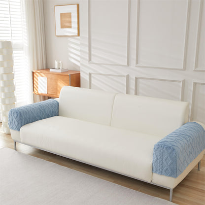 New 2pcs: Classic Sofa Armrest Cover, Elastic and Washable, Anti-Stain and Wear-Resistant.