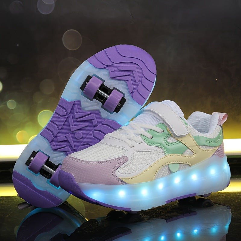 Get a pair of versatile glowing roller skates that are perfect for all seasons and can be used both indoors and outdoors. Suitable for trendy street style or LED light-up fun.