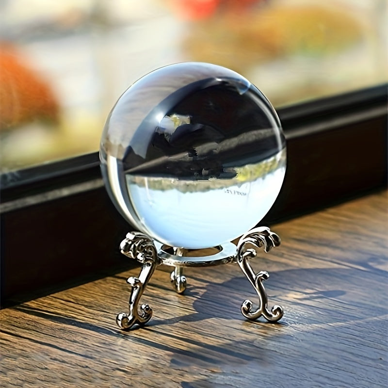 Handmade transparent crystal ball photography prop for Christmas, home decor, parties, and gifts.