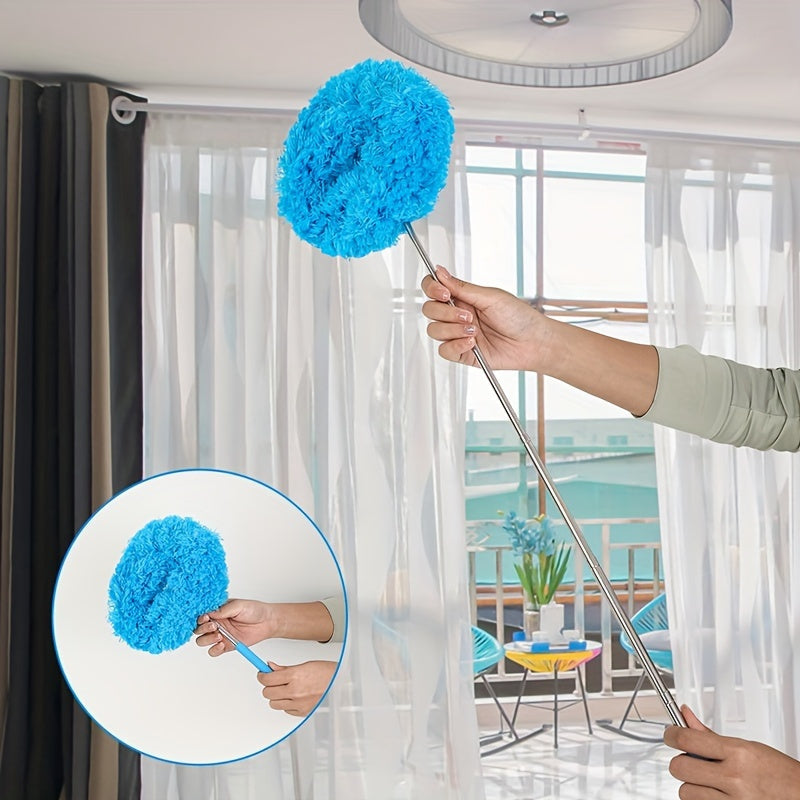 Extendable Metal Handle Feather Duster, Versatile Dusting Brush for Ceiling Fans, Walls, Cars, Living Rooms, Bedrooms, and Patios - No Batteries Needed!