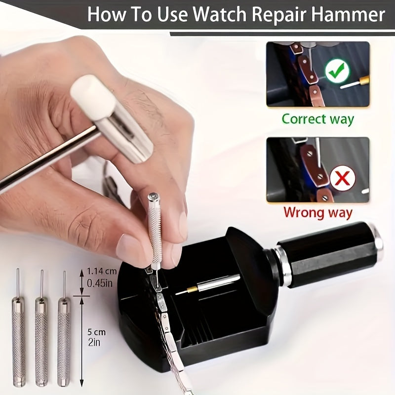 Watch Link Removal Tool Kit, 11 Pieces, Including Watch Band Strap Chain Pin Remover and Repair Tools for Watch Band Strap Adjustment, Bracelet Sizing, and Watch Repair. Perfect Gift Choice.