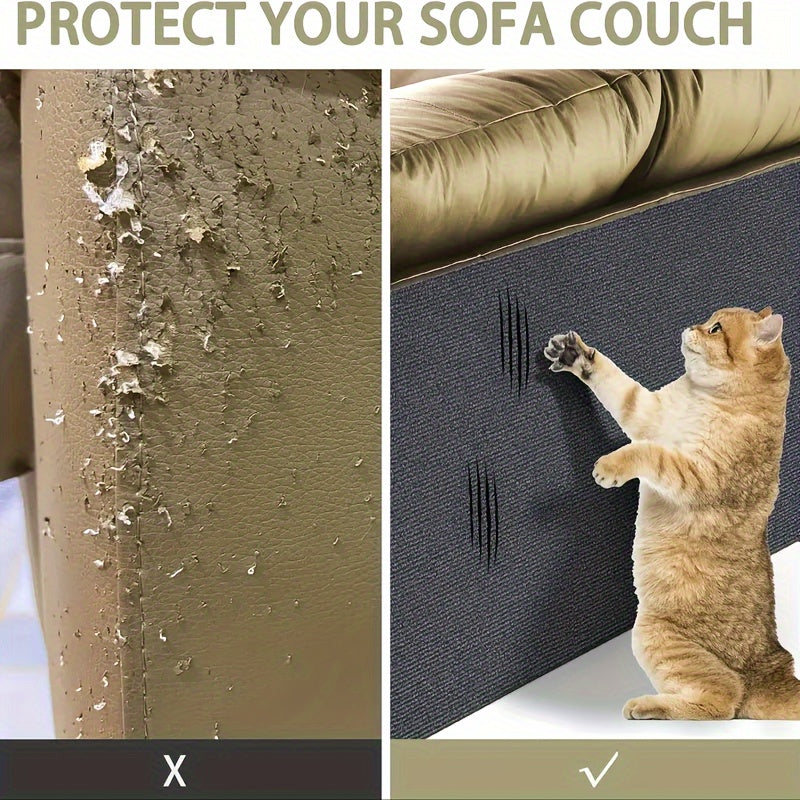 Scratch-resistant sofa protector for cats, made of polyester and plastic blend. Ideal for sofa, chair, and carpet protection against pet damage.