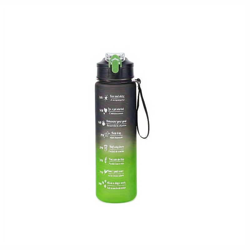 Set of 3 motivational water bottles (2000ml, 800ml, 300ml) with straw, sleeve. Ideal for outdoor activities and birthdays.