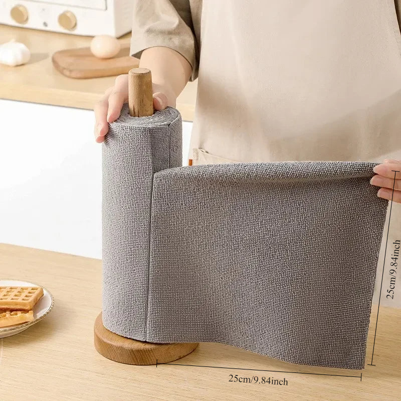 Get all your cleaning needs covered with a pack of 20 reusable microfiber cleaning wipes on a roll. These versatile rolls can be used as kitchen cloths, dish rags, or paper towel replacements. Made from woven fabric, they are perfect for any room in the