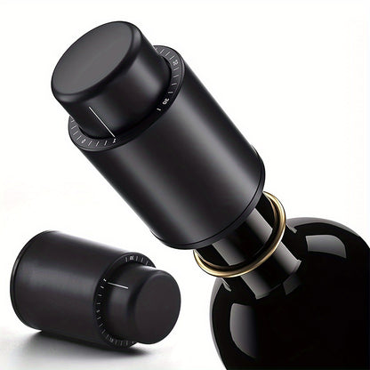 Polypropylene vacuum wine stopper preserves freshness by removing air with one press, keeping red wine bottles fresh and reusable.