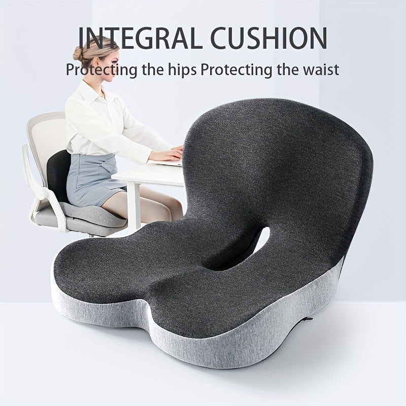 Memory foam core cushion backrest provides soft and supportive comfort, giving protection to the buttocks and waist during prolonged periods of sitting. This versatile cushion can be used in the office or car, with a removable, washable jacket made from