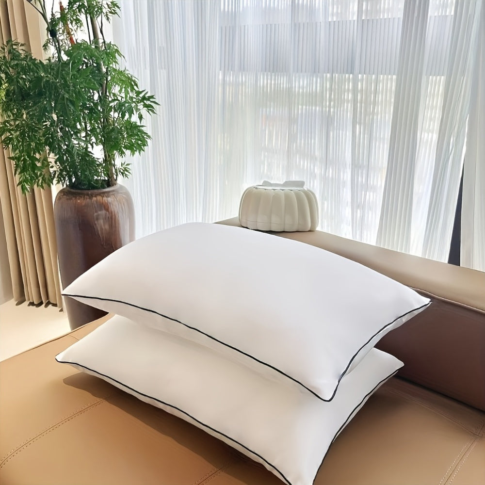 Luxurious hotel-quality polyester fiber pillow core, featuring a single side in white with medium firmness, designed for adult use.