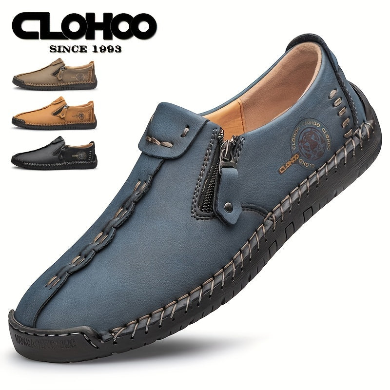 CLOHOO Men's Stitching Loafers, Non-Slip Casual Shoes