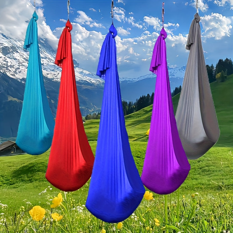 100*280cm Elastic Swing Hammock for Indoor and Outdoor Use, Adjustable Fabric for Yoga, Camping, Picnic