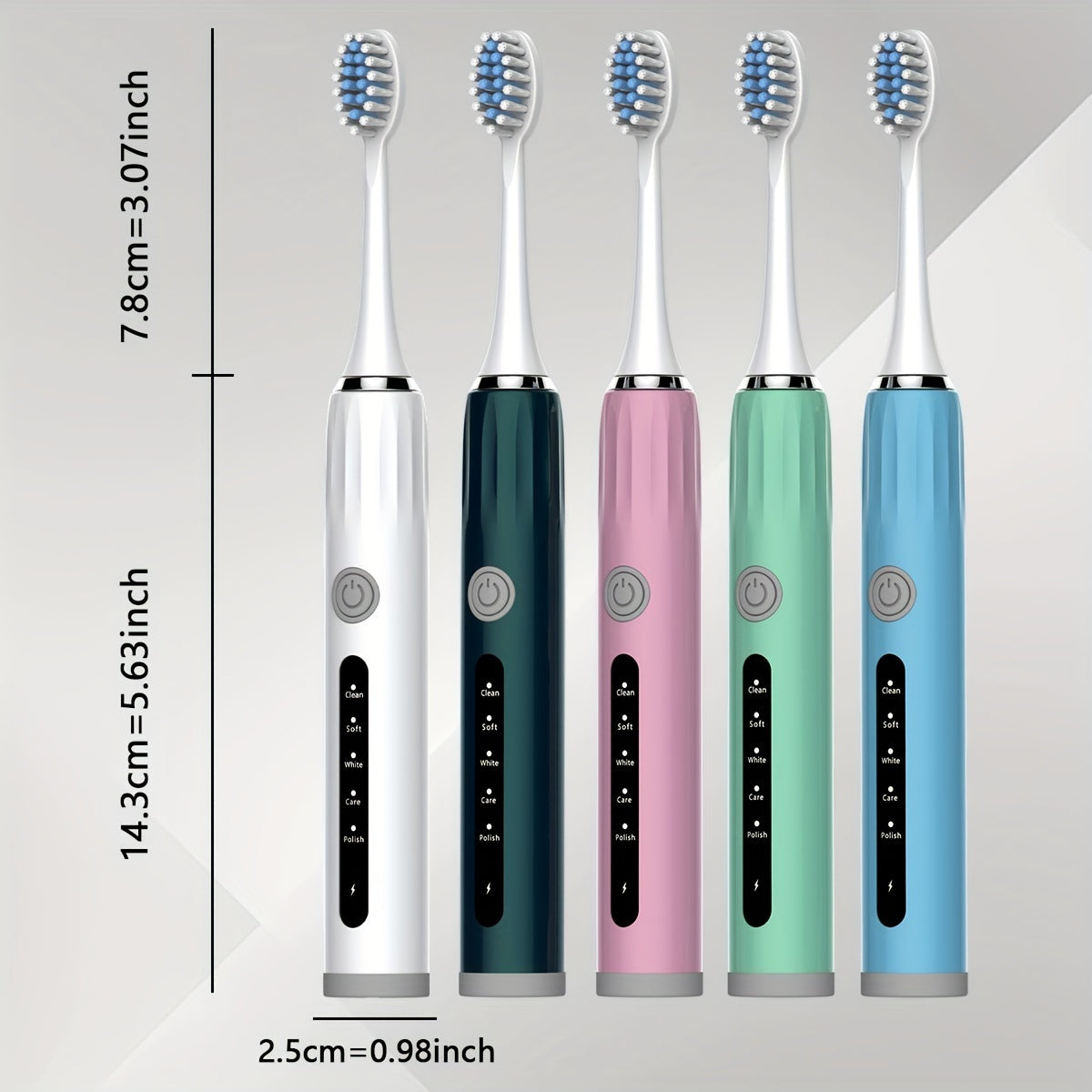 High-quality adult electric toothbrush with USB charging, 8 brush heads. Choose from 5 colors. Fully automatic, suitable for sensitive gums and teeth.