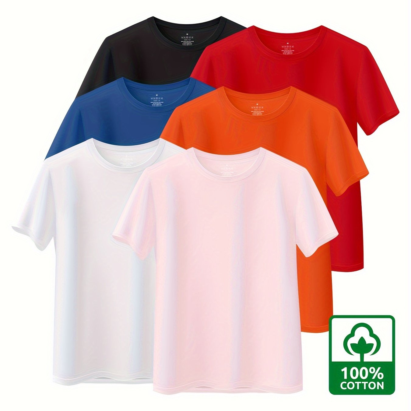 6 cotton men's short-sleeve t-shirts, 180g, Middle East