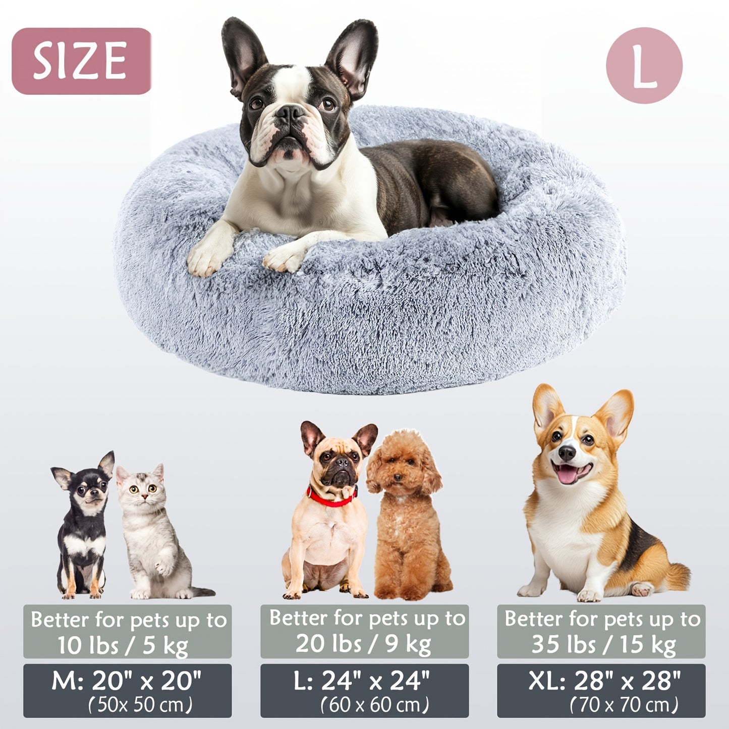 Cozy round pet bed for dogs, ideal for autumn and winter indoor sleeping.