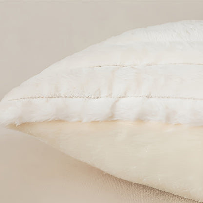 Luxurious faux fur striped pillow covers for sofa or couch - set of 2.