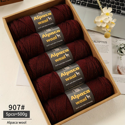 500G Alpaca Wool Yarn, 245 Thick Knitting Needles, Multi-Colored Kit for Autumn and Winter Fashion DIY Projects. Includes Yarn for Sweaters, Cardigans, Scarves, Hats, Gloves, Pants, and