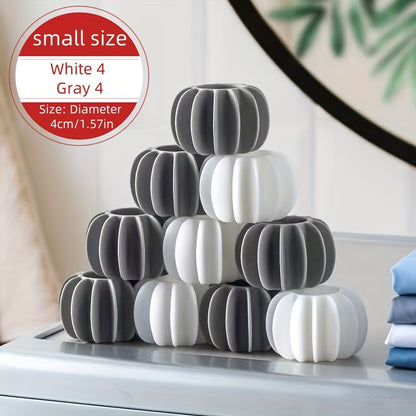 Set of 8 silicone laundry balls (4 gray, 4 white), reusable 1.57-inch magic washing machine mixer, anti-entanglement drying ball, clothing removal tool, pet plush roller - no electricity